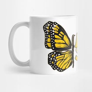 Butterfly Style Yellow Mug